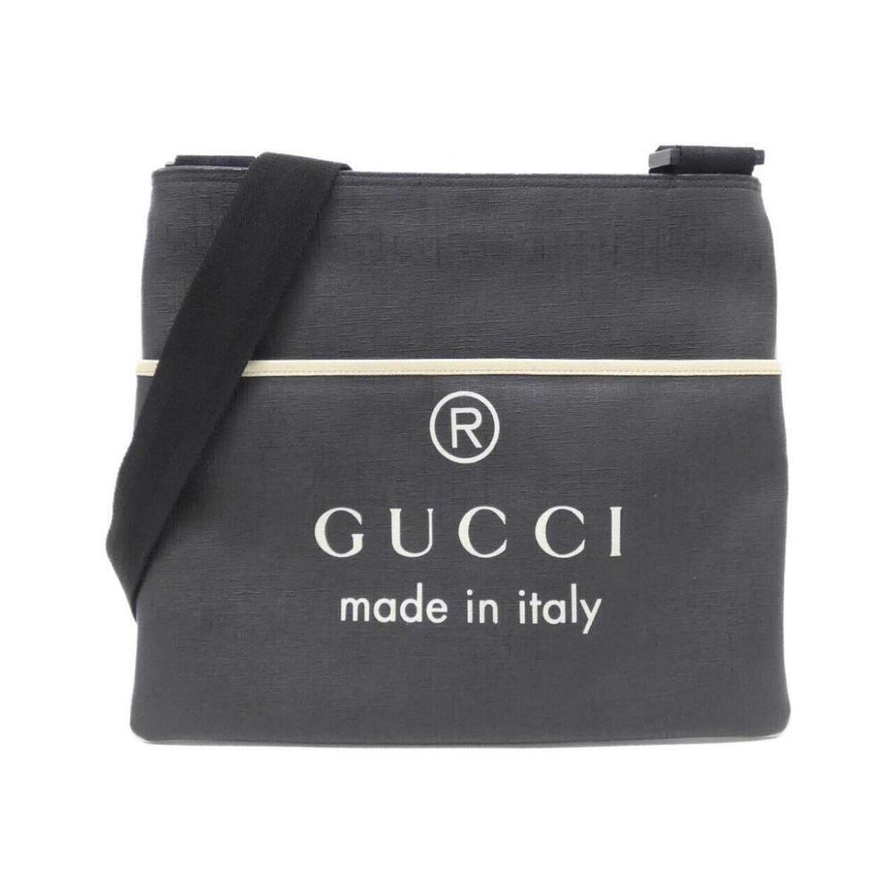 Gucci black canvas messenger crossbody bag GUCCI logo